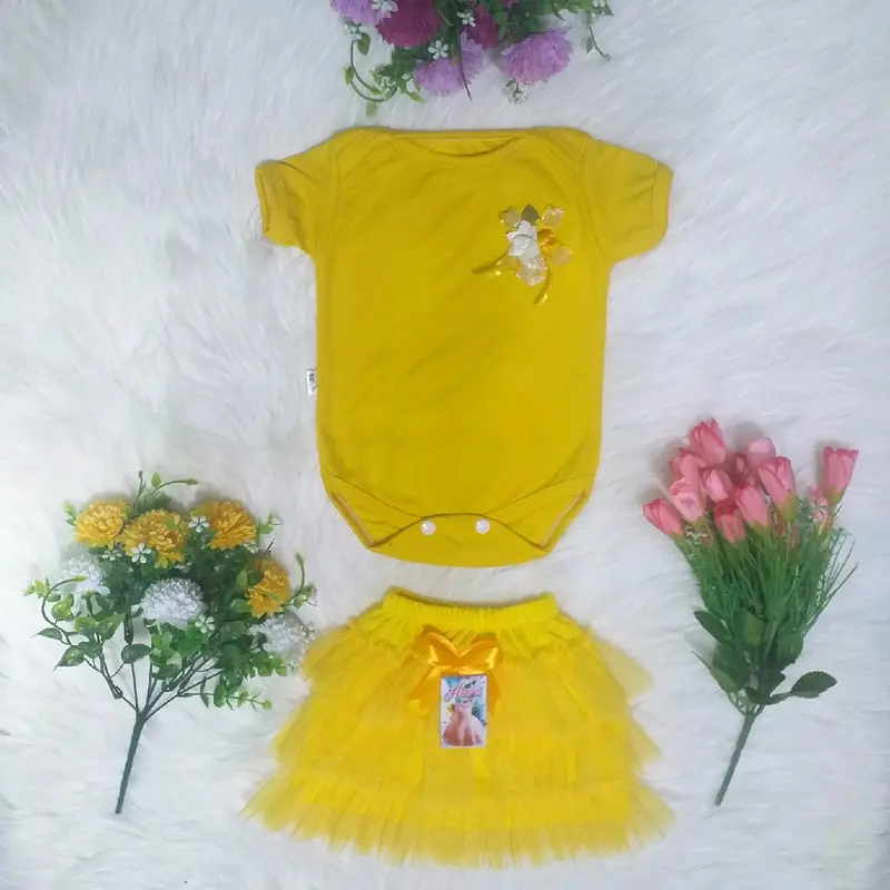 setelan jumpsuit dan rok tutu anak perempuan Lengan panjang 3