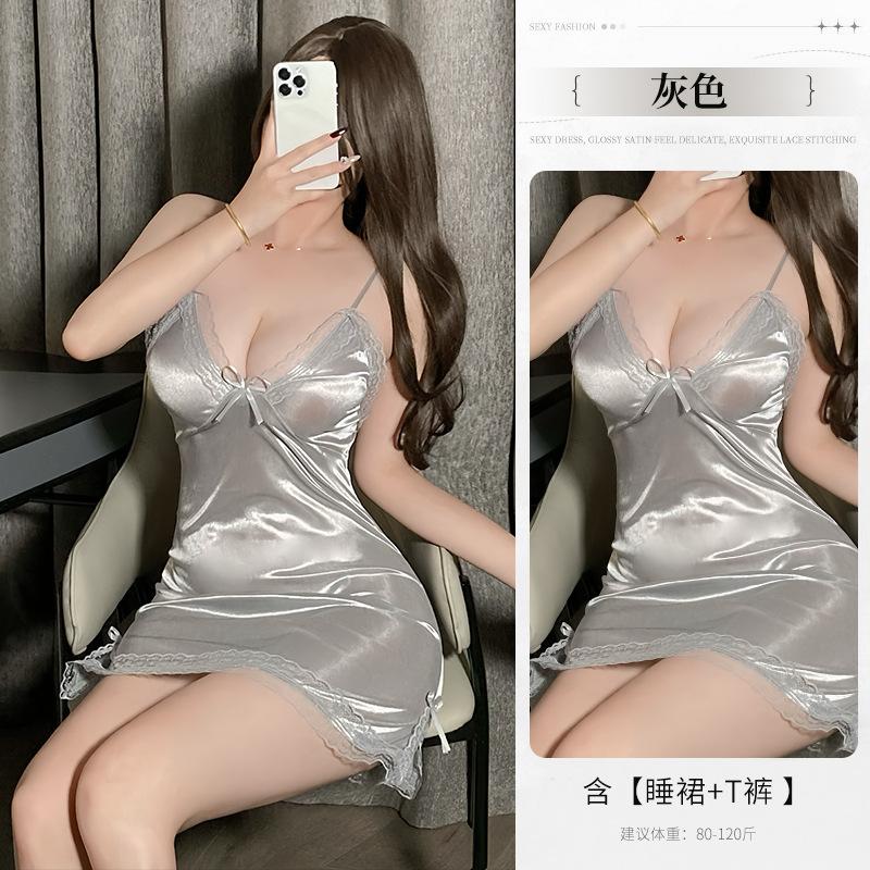 Product Introduction of Ladies sexy halter nightgown female thin lace pajamas Loungewear Nightwear 0