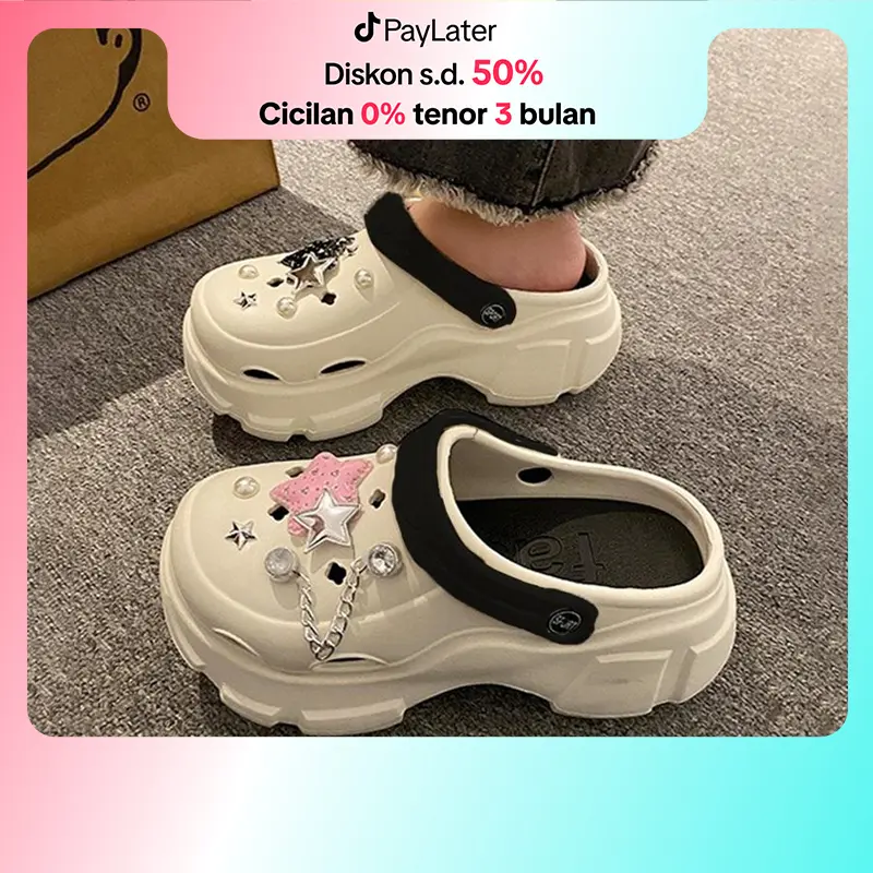 Cososisi Sandal Baim Kodok Wanita Dewasa Sandal Dgn Sol Tebal Sandal Jibbits EVA Sandal Tinggi Sendal