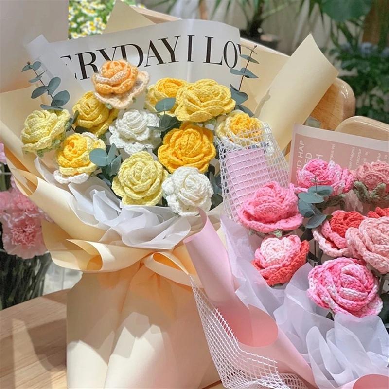 Hoa hồng len handmade 0