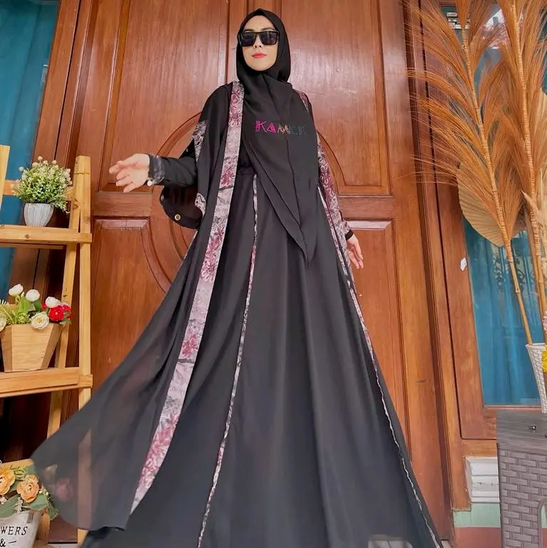 Gamis Syari Ceruty Nq Model Outer Lepas m3 4