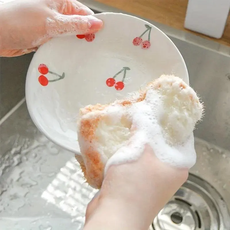 Household kitchen thickened acrylic bread dish towel hand hook double dish towel bread cleaning effect does not hurt hands Bowl Cloth