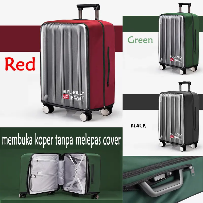 Sarung Cover Pelindung Koper Elastis Bening / Luggage Cover waterproof Transparan spandek