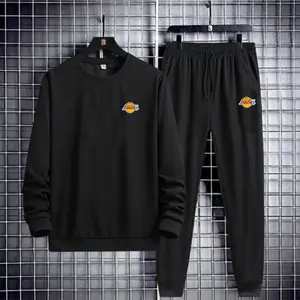 Baju Setelan Crewneck LAKERS Pria Dewasa / Setelan Celana Joger / Set Pria Dewasa Viral Trendy Panjang Distro Sablon Jogger Sweater Tebal Keren