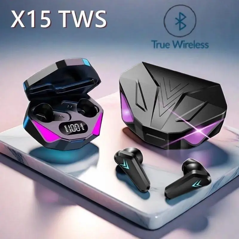 New X15 TWS Earphones Wireless Headphones 65ms Low Latency Earbuds Esport Gaming Headset Gamer Earphone Mic
