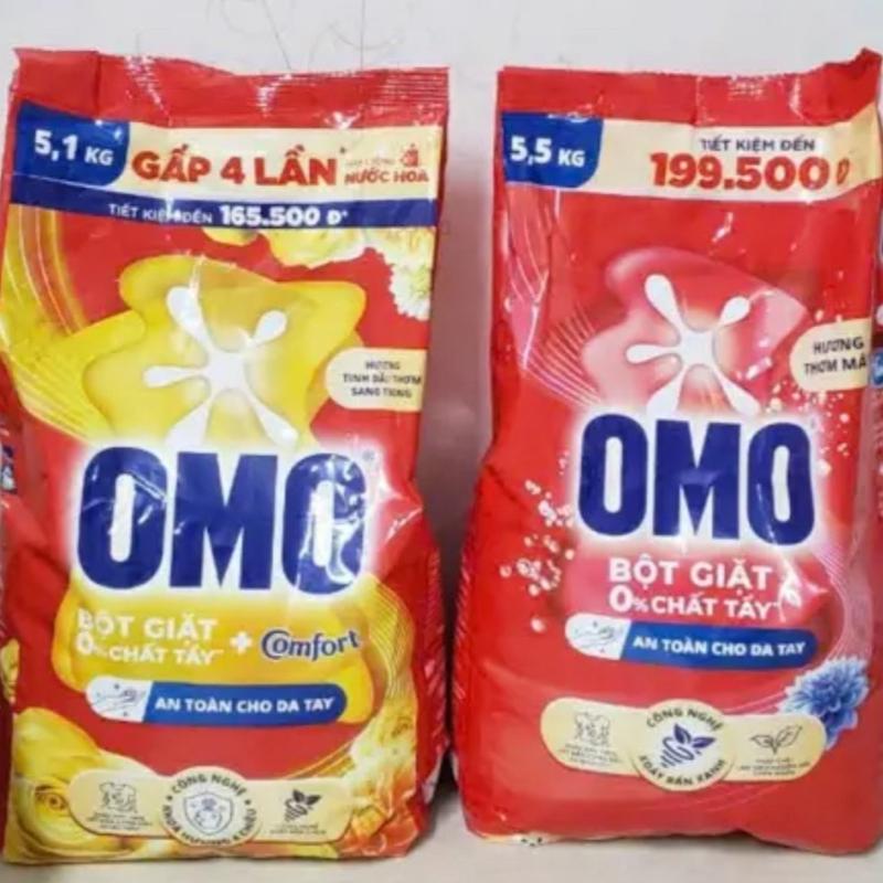Bột giặt omo túi to 5,1kg , 5,5kg