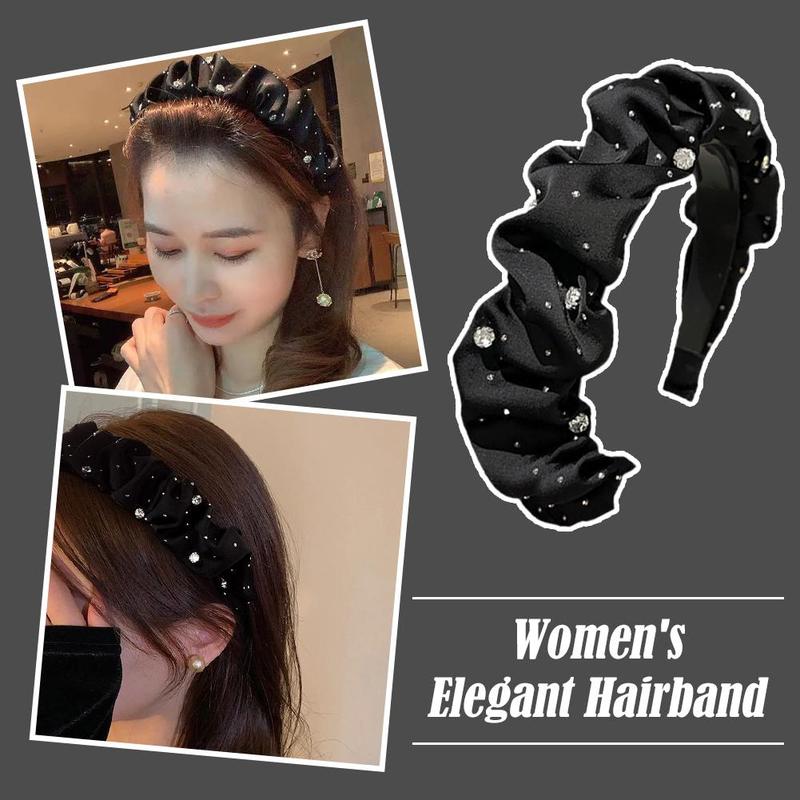 Product Introduction of Temperament Headband For Women With A High-end Feel Korean Version Versatile Crushed Headband 11