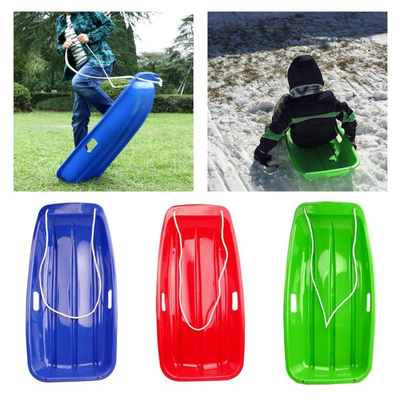 Xe trượt tuyết PE với dây thừng, Toboggan tuyết mùa đông, trượt tuyết ngoài trời, trượt tuyết trượt tuyết, xe kéo, đồ chơi quà tặng Giáng sinh tốt, thích hợp cho trẻ em và người lớn, món quà Giáng sinh 4