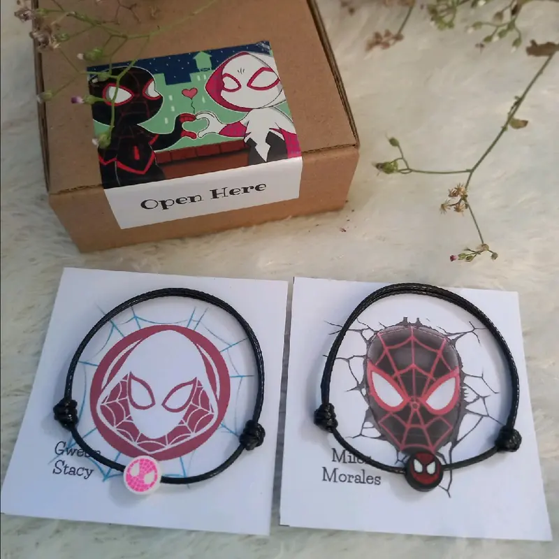 Gelang Couple Spiderman Miles Morales dan Gwen Stacy Ver 2 ( Free gelang polos hitam ) Tali 3