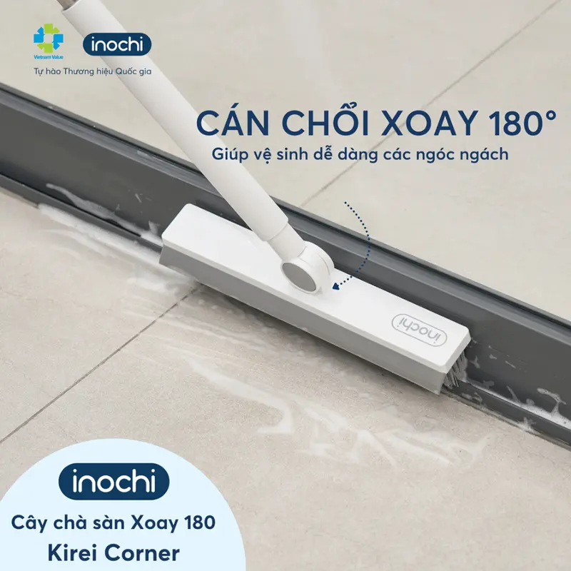 Cây Chà Sàn Kirei Xoay 180 Độ (Corner) & Nghiêng 45 Độ (Easy) - Vệ Sinh Tận Góc, Tiện Lợi, Sạch Bóng 2