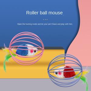 ของเล่นแมวแบบกรงเมาส์, ลูกบอลหยอกล้อแมวแบบจำลองสี, ช่วยบรรเทาและทำให้แมวรู้สึกอึดอัด, ของเล่นแบบโต้ตอบ, กันเห่า, เหมาะสำหรับแมว, หนูของเล่นแมว