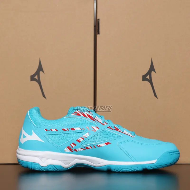 Mizuno Sepatu Voli Wave Thunderstorm - Scuba Blue/White/High Risk Red 1