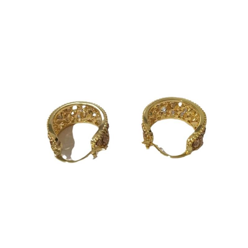 French Retro Exquisite High-end Full Zircon Hoop Earrings Niche Design Light Luxury Niche Socialite Style Fashion Earrings 3