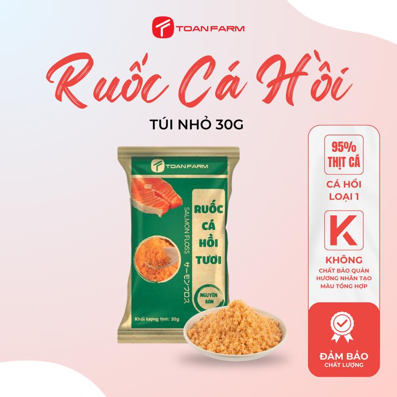 Ruốc Chà Bông Cá Hồi Vị Nguyên Bản - Gói Nhỏ 30g - Thơm Ngon Ăn Liền, Không Có Vị Tanh, Tơi Mịn Không Vón Cục - Food
