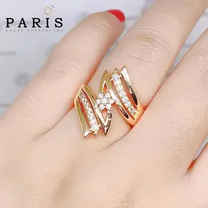 Cincin Titanium Wanita Lapis Emas Dan Permata Perhiasan Wanita Mewah Dan Kekinian 77