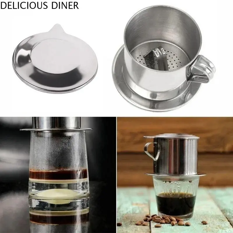 Bộ Lọc Nhỏ Giọt Cà Phê Bằng Thép Không Gỉ, Thiết Kế Tiện Lợi, Cầm Tay, Bền, Máy Pha Cà Phê Việt Nam, Dụng Cụ Pha Cà Phê Dễ Phối Đồ Thích Hợp Sử Dụng Trong Văn Phòng, Có Thể Được Sử Dụng Để Pha Cà Phê 0