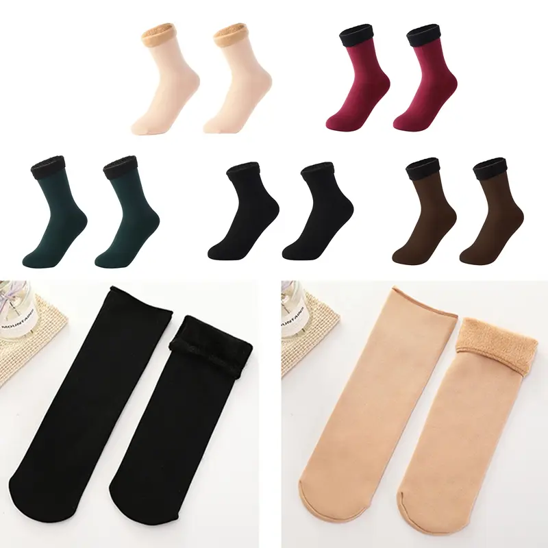 1Pairs Winter Warm Solid Women Socks Thicken Thermal Socks Snow Sock Unisex Socks Snow Boots Floor Socks Boots Home Floor Wear