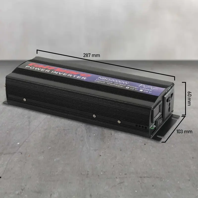 Taffware Power Inverter Mobil Pure Sine Wave DC 12V to AC 220V 2000W - NBQ2000W Peralatan 5