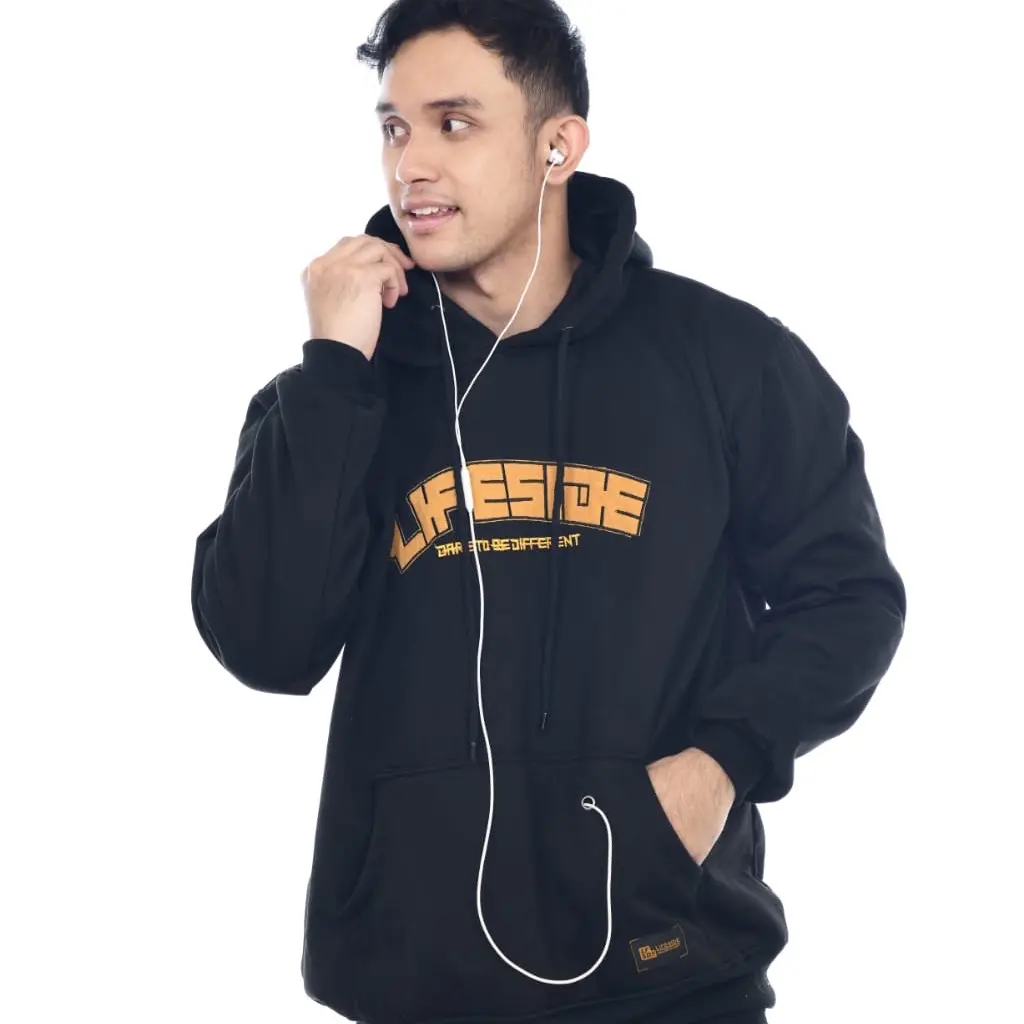 LIFESIDE - Hoodie Jumper Bordir Bludru L XL XXL Pria Wanita