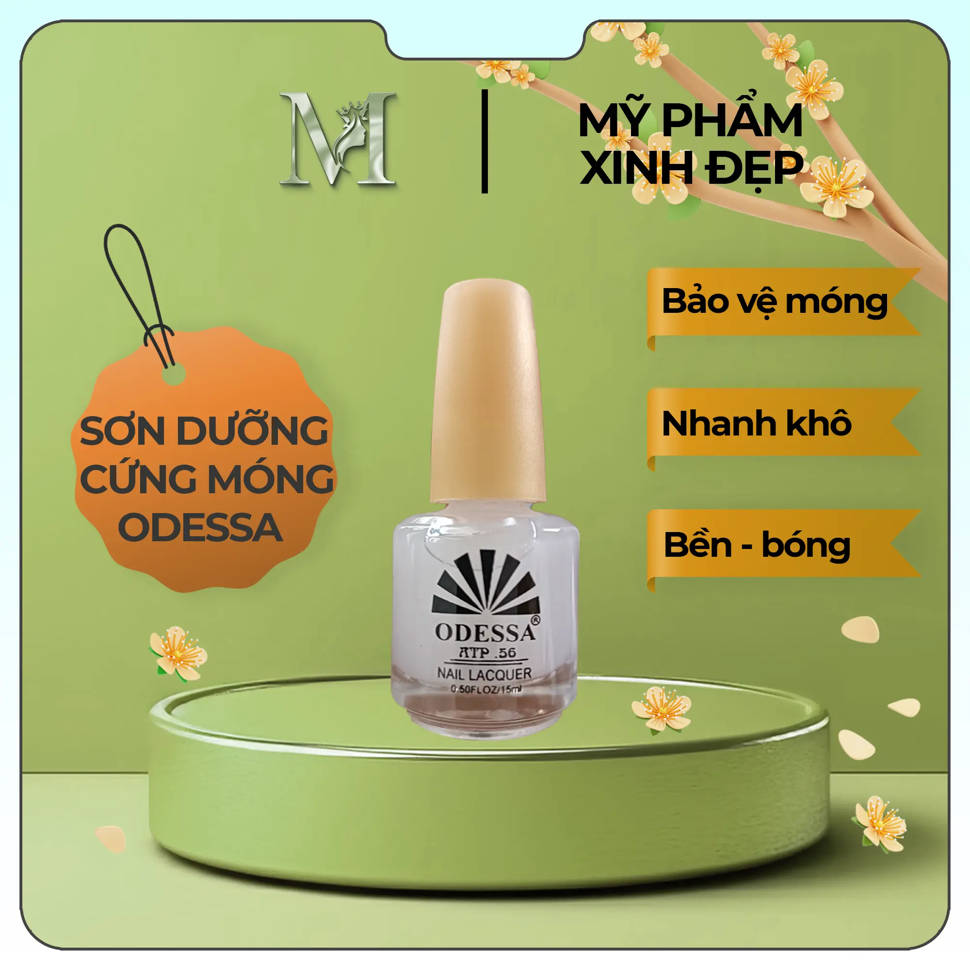 Sơn dưỡng cứng móng ODESSA - Bền bóng - Mau khô - Bảo vệ móng
