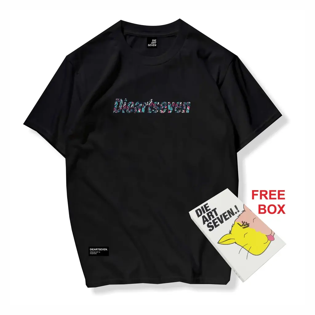 KAOS PRIA | WANITA DISTRO DIEARTSEVEN ART BUDAYA T-SHIRT BLACK printing cowok  hitam  nyaman  Basic Standar