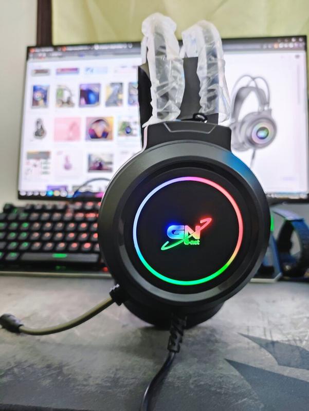 Tai nghe Máy tính,Laptop Gnet GH5 7.1 cổng USB Mic Chống ồn LED RGB ( Bảo Hành 12 Tháng ) Nghe Nhạc, Chụp Tai