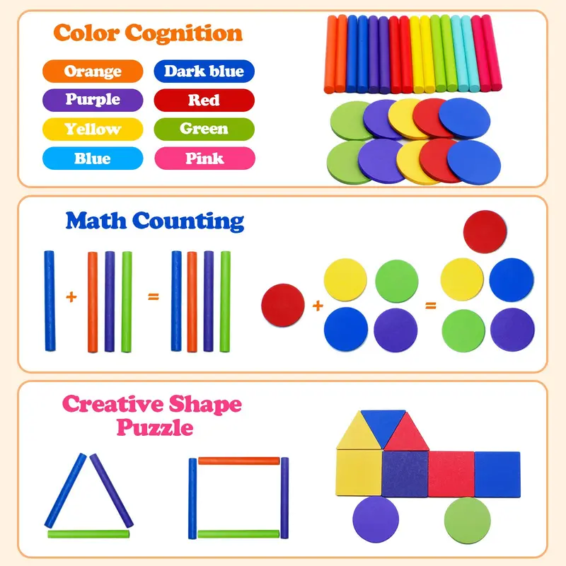Wooden Montessori Toy, Color Sorting Toy, Preschool Learning Activities, Fine Motor Skills Sensory Toys for Boys Toys for Girls Fun Kids Toys, Play Toys 8