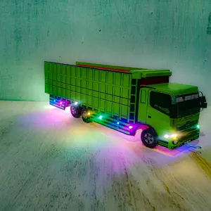 miniatur truk tronton hino full lampu bisa oleng depan belakang Cowok Set Hadiah mainan kreatif microbeads