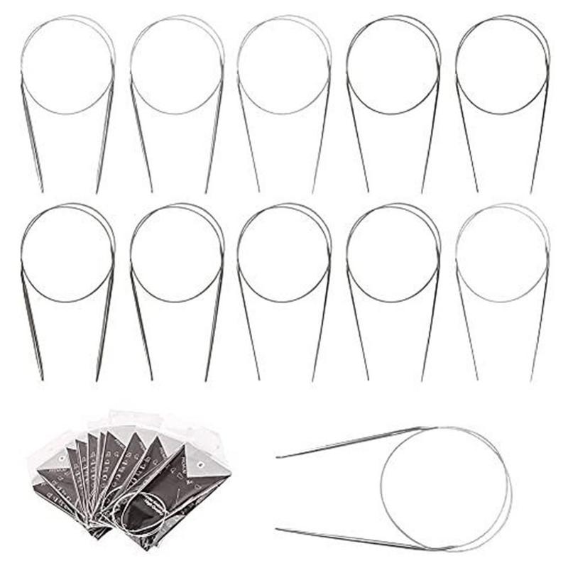 Product Introduction of New Stainless Steel Circular Knitting Needles 43/65/80/100/120cm DIY Crafts Crochet Hook Needlework Weaving Knitting Tools Household 9