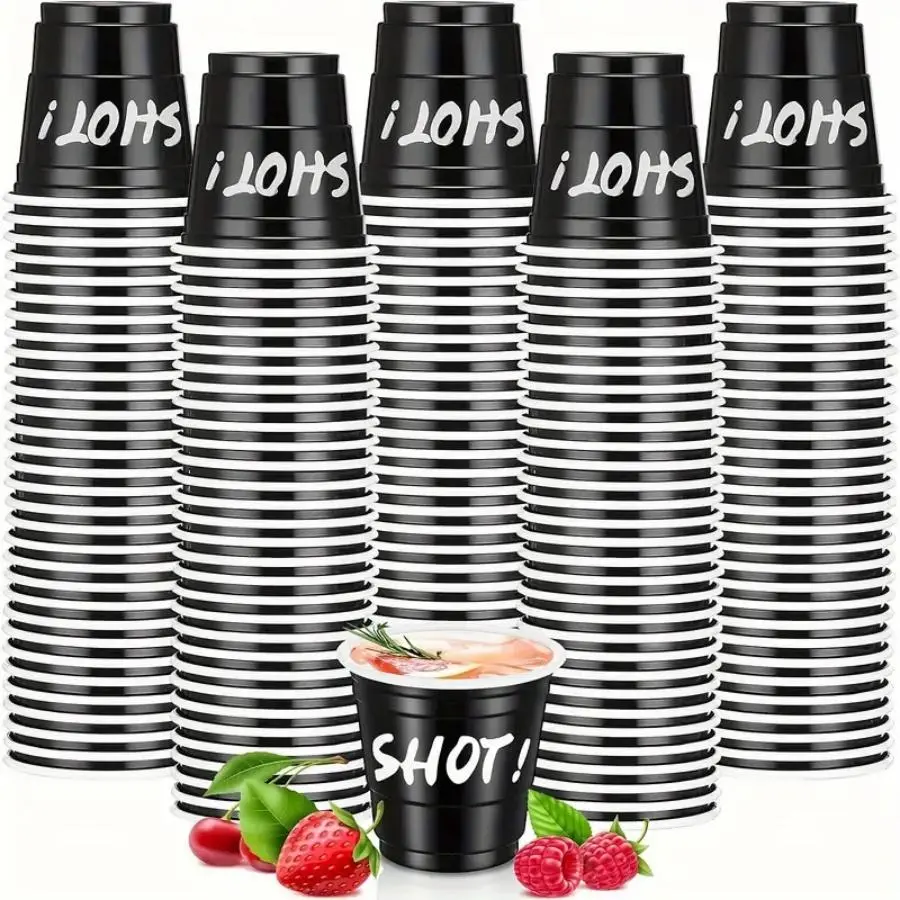 Letter Pattern Disposable Cup, 50pcs/set Cold Drink Cup, Disposable Tableware for Birthday Party, Party Supplies
