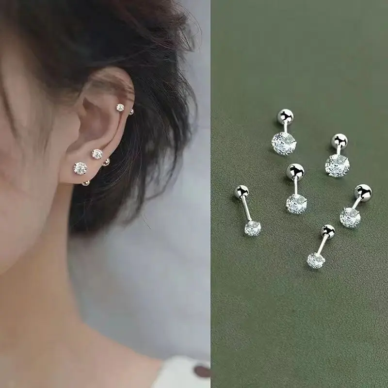 Bông Tai Nữ, 1 Đôi, Xương Tai, Móng Tay, Sụn, Đinh Tán Xoắn Ốc, Quà Tặng Cơ Thể