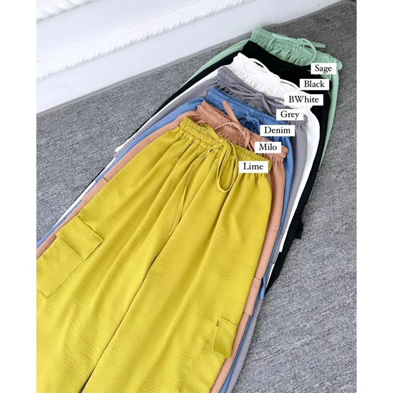 KULOT CARGO CRINKLE AIR FLOW JUMBO BIG SIZE PROMO CARGO PANTS - Celana Kulot Kargo Wanita CARGO PANTS CRINKLE AIRFLOW/KULOT CARGO CRINKLE AIRFLOW 1