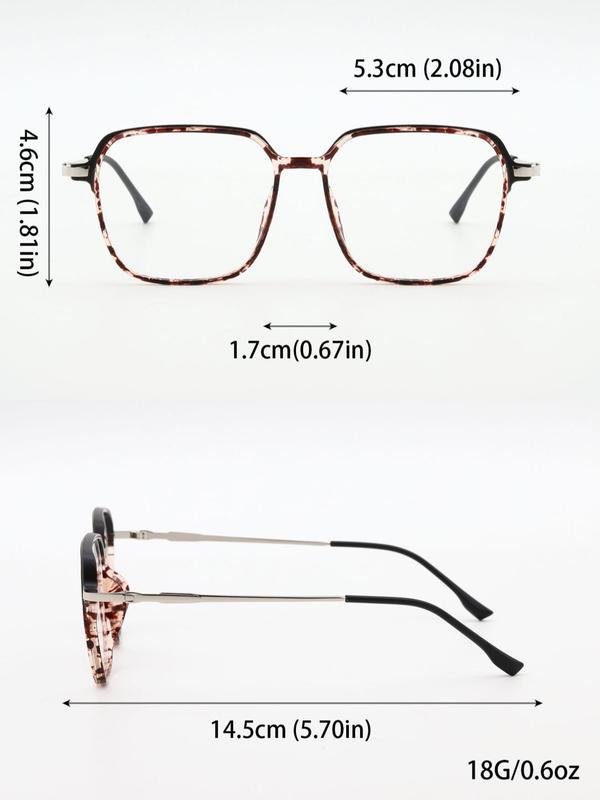 Square Frame Anti-blue Light Lenses Eyeglasses for Valentine's Gift, Simple Fashion Sunglasses for Women and Men, Trendy Versatile Eyeglasses for Outdoor Sports or Daily Use 1