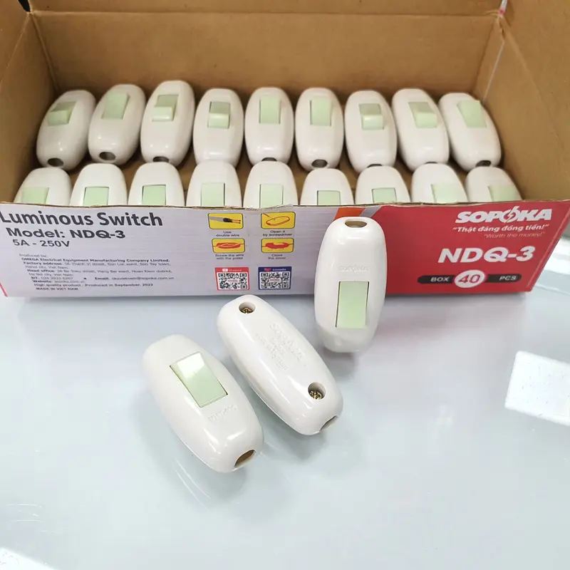 Công tắc điện treo quả nhót dạ quang SOPOKA NDQ-3 NDQ-4 cực đồng đúc (1 cái) 6