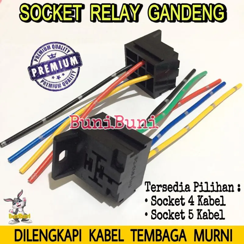 SOCKET RELAY GANDENG / Soket Rumah Relay Model Bangku Kaki 4 & 5 Dengan Kabel Bintik Tembaga