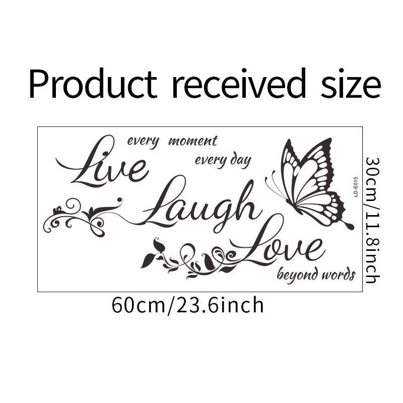 Wall Sticker (1 Piece), Butterfly And Letter Decorative Sticker, PVC Waterproof Wall Decor Supplies For Home Hotel And Restaurant, Home Decor Set 1