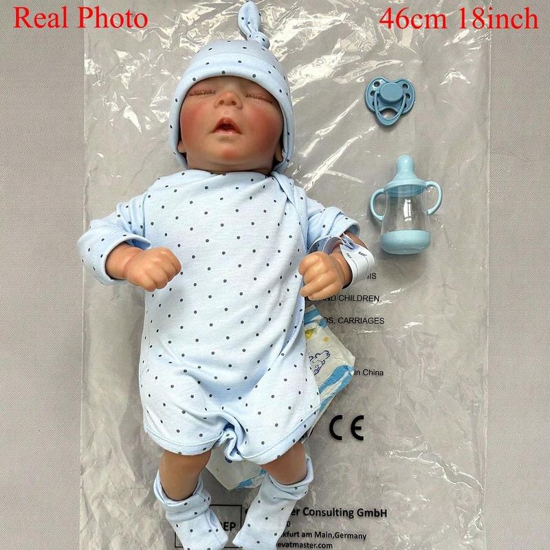 Realistic Reborn Doll, Cute Newborn Doll with 3D-painting Skin and Visible Veins & Accessories, Birthday Gift for Child, Christmas Stocking Filler, Reborn Baby Dolls, Toy 2
