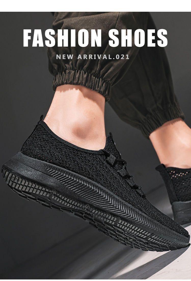 Product Introduction of New Men's Shoes Summer Breathable Thin Hollow Sports Running Mesh Shoes Men's Mesh Lightweight Black Mesh Trendy Shoes Walking Shoes Footwear 11