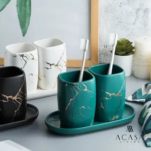 KINO - Ceramic Marble Toothbrush Holder - Tempat Sikat Gigi Keramik