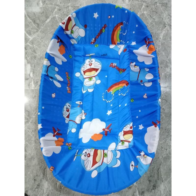 Bọc nệm lót nôi tre cho bé nằm ngủ võng dành cho 3 size nôi 85x55.90x60.100x60 Thun Thun