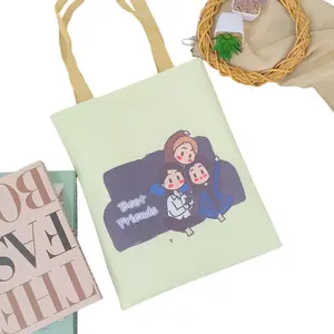 Totebag Dinir Tas wanita selempang terbaru kasual formal Kulit PU Kanvas Polos Hitam Cokelat Polka Dot Navy Canvas Sekolah Cewek Woven Yarn Dyed Fabric With Handle Chic selusa tote