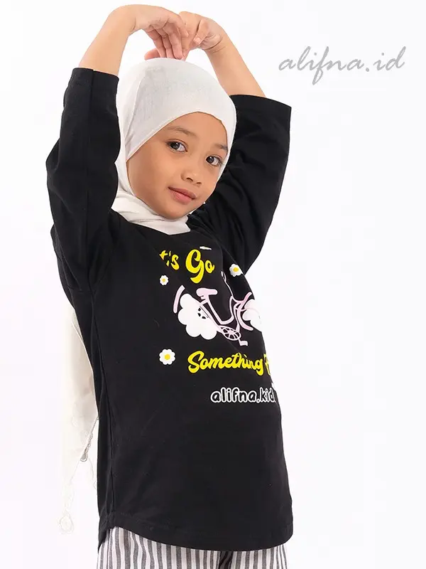 Setelan Anak Perempuan Kaos Katun Terbaru Kekinian usia 5 Sampai 14 Tahun alifna kids01 Baju Celana Fashion 7