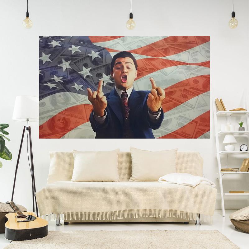 TikTok Shop Wolf Of Wall Street Movie Scene Poster Tapestry Hanging Rugs Sofa Blanket Yoga Mat Home Decoration Aesthetic Room Decor tapestry for bedroom University Dormitory