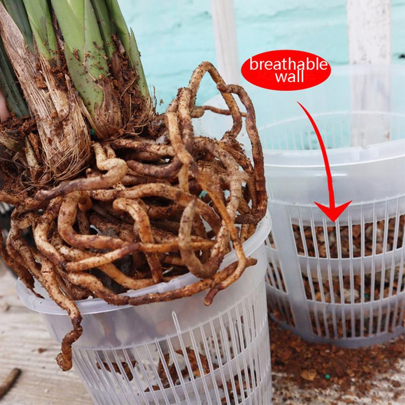 11/14cm Mesh Pot Root Control Transparent Flowerpot For Orchid Flower Breathable Growth Container Garden Plastic Flower Pot 4