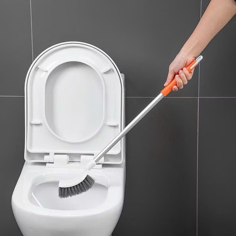 Bàn chải nhà vệ sinh ĐẦU ĐEN, cọ tolet không góc chết 005 tay cầm dài treo tường 1
