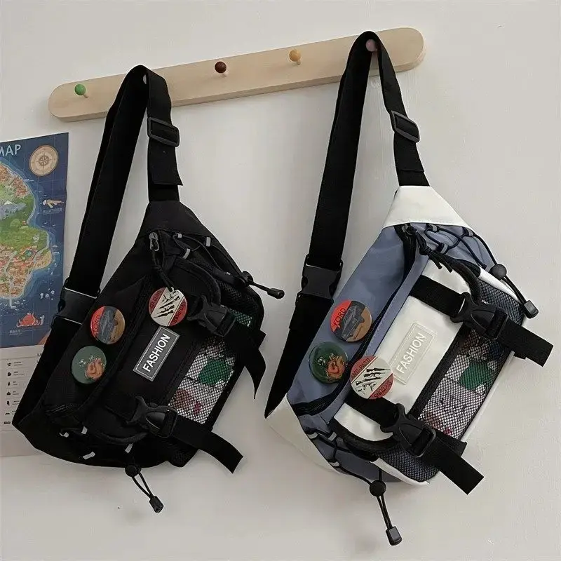 Exquisite Japanese Style Chest Bag Trendy Casual Crossbody Bag Ins Nylon Small Shoulder Bag Large Capacity Student Waist Bags