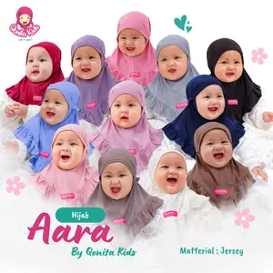 Qonita Kids - Hijab Aara (0-9 Tahun) Hijab Kerudung Bergo instan Anak Perempuan bahan Jersey adem, hijab lebaran Kakak adik