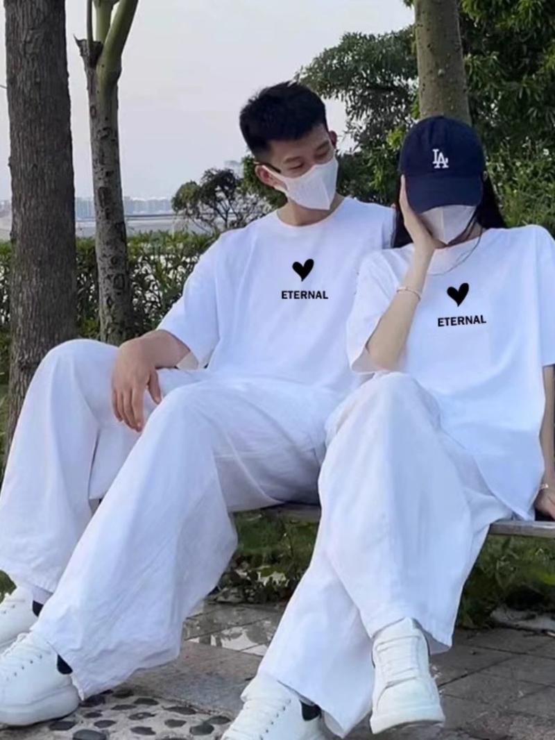 Product Introduction of [Giá 1 áo] Áo thun, Áo phông mặc đôi dáng UNISEX chữ ENTERNAL nam-nữ phong cách Hàn quốc  Cotton 13