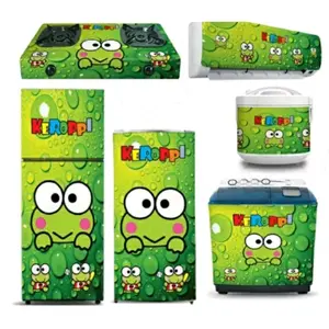Sticker Kumplit Kulkas 1&2 Pintu/Sticker Kompor 2 Tungku/Sticker Mesin Cuci 2 Tabung/Sticker AC Motif Keroppi Tahan air