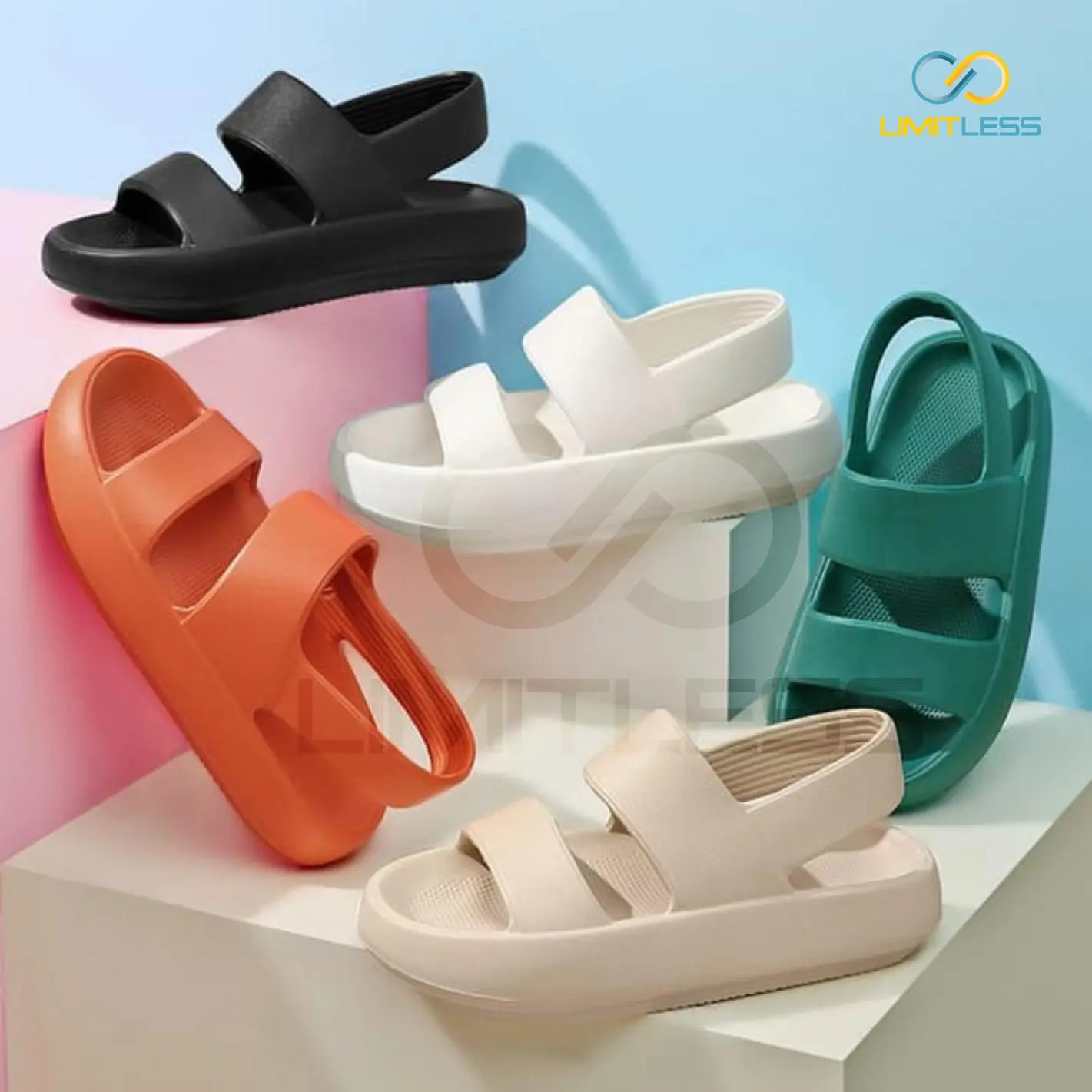 Limitless - Sandal LALISA Wanita Sendal Selop Gunung Tali - Size 36-40 Cewek wedge  sandals